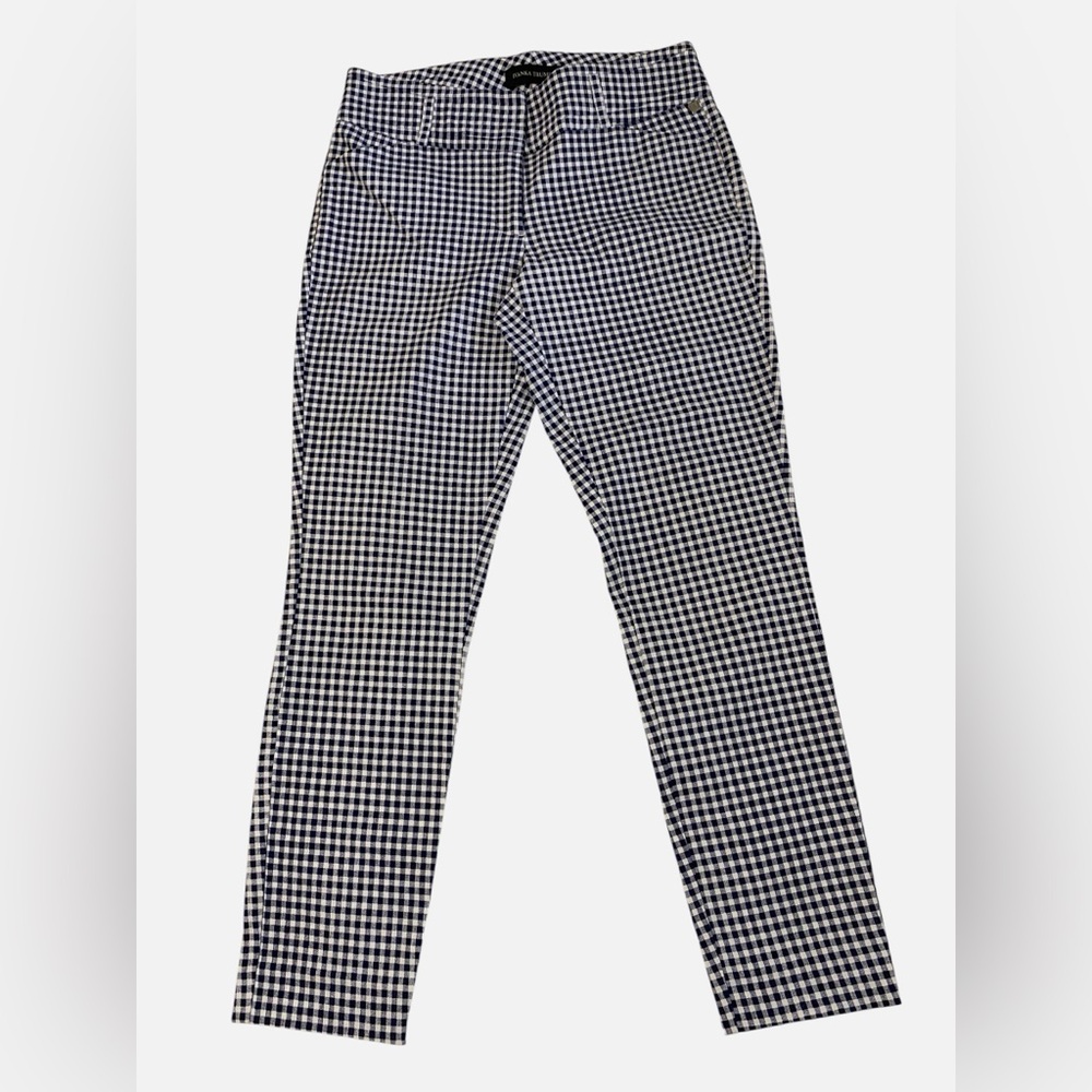 Ivanka Trump Navy and White Gingham Top
